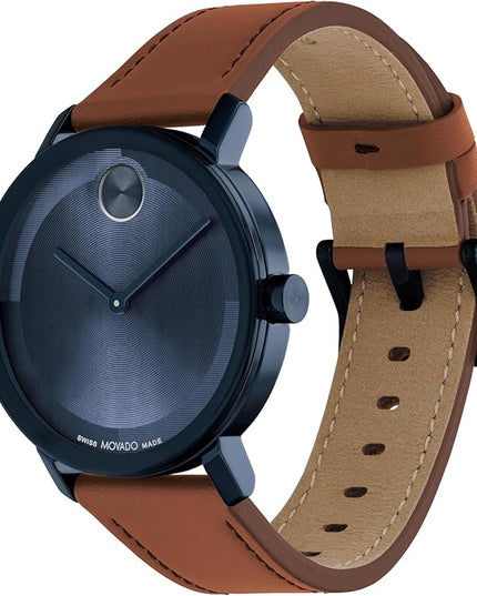 Movado Bold Evolution 2.0 Men's Watch - Swiss Quartz Movement, Nappa Leather Strap - 3 ATM Water Resistance - Luxury Fashion Timepiece for Him - 40mm