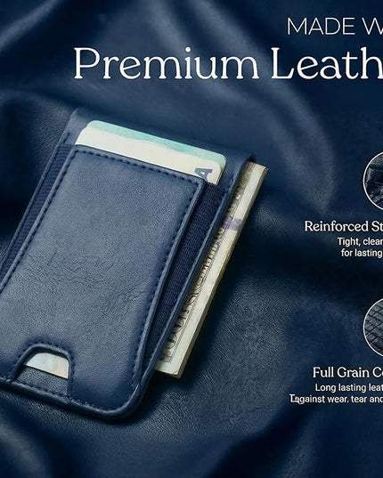Genuine Leather Magsafe Wallet,10 Card Holder With Stand, Slim Magnetic Wallet Mag Safe for iPhone,Compatible With iPhone 17/16/15/14/13/12 Series and Selected Samsung Devices Apple Accessories, Blue