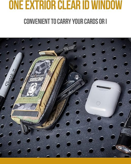 Front Pocket Wallet with Zippers - OneTigris Small Coin Purse Tactical Wallet Nylon Minimalist Wallet for Men Women