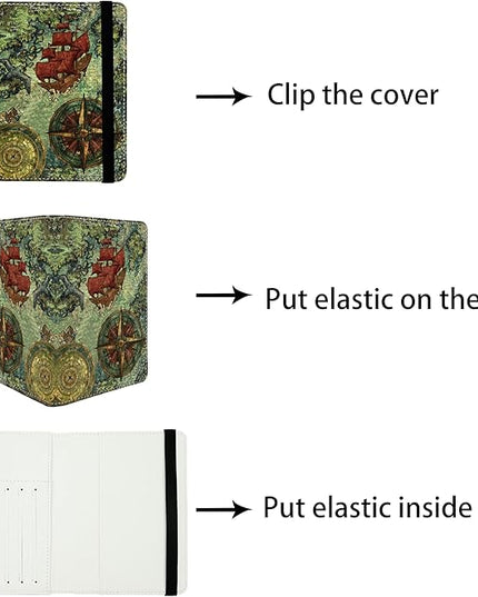 Old Pirate Map Passport Holder for Women and Men PU Leather Passport Cover for Travel