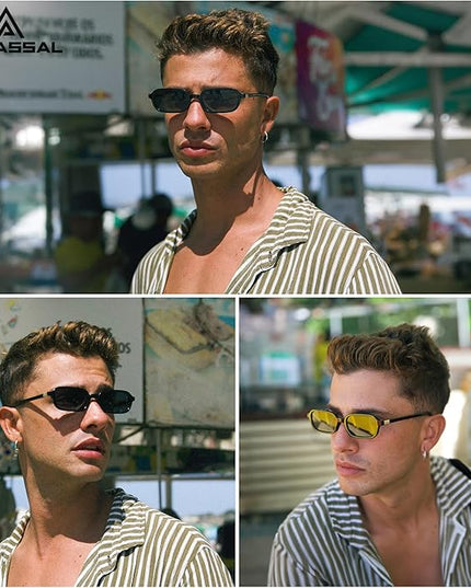 Retro Rectangular Sunglasses for Women Vintage Fashion Trendy Funny Small 90s Square Sunnies 2025 AP3698