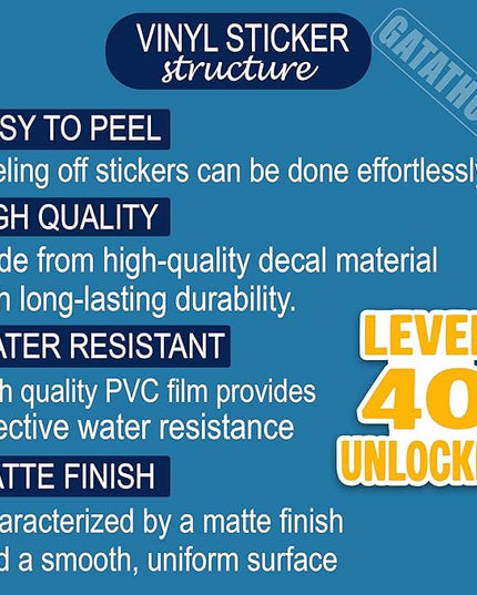 (3Pcs) Funny 40th Birthday Stickers – Level 40 Unlocked - Cheers to 40 Years Sticker Waterproof Vinyl Decals for Forty Birthday Gifts, Water Bottles, Scrapbooks, Journals, 3 x 2.8 inch