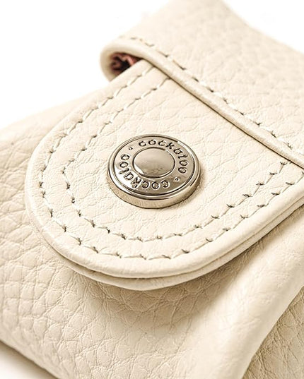 Cockatoo Genuine Leather Coin Pouch Change Holder, Mini Snap Pocket Wallet for Men Women (Ercu, Large)