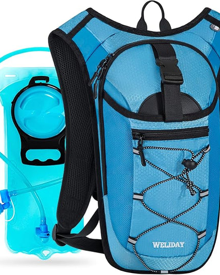 Hydration Backpack with Leak Proof Water Bladder, Lightweight Hydro Water Daypack for Rave, Cycling, Running, Hiking, Climbing