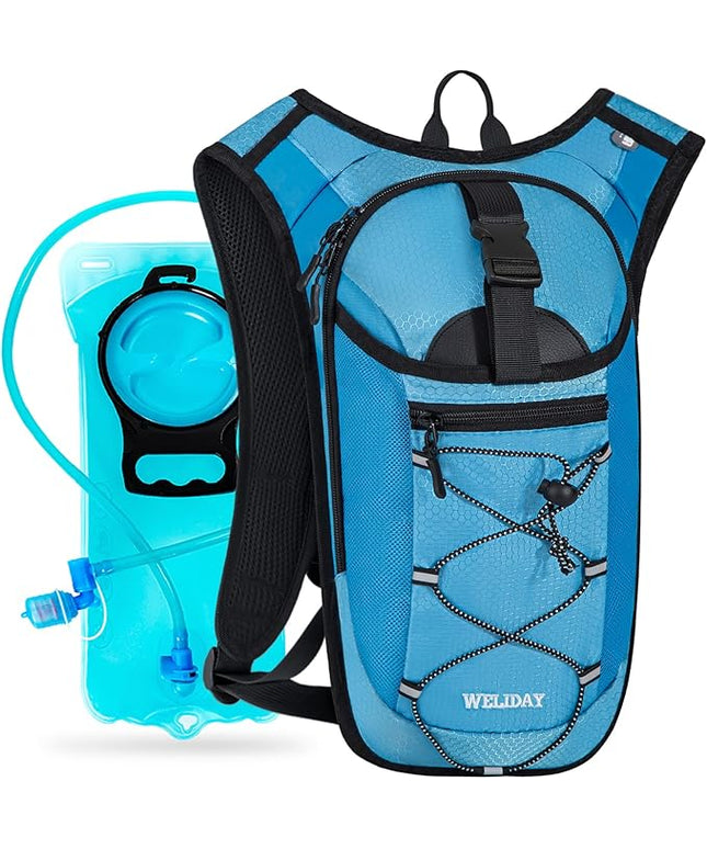 Hydration Backpack with Leak Proof Water Bladder, Lightweight Hydro Water Daypack for Rave, Cycling, Running, Hiking, Climbing