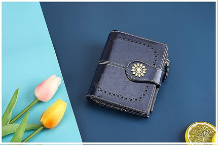 Lavemi Womens Leather Wallet Small Compact RFID Blocking Credit Card Case Purse with Zipper Pocket | Small, Compact, RFID Blocking, Zipper Pocket, Small, Compact