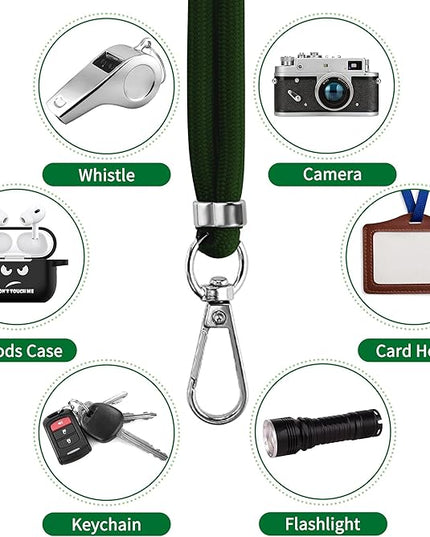 CACOE Phone Lanyard 2 Pack-1× Adjustable Neck Strap,1× Wrist Strap,2× Pads,Universal Crossbody Cell Phone Lanyards,Multifuctional Phone Lanyards Compatible with Most Smartphones(Dark Green)