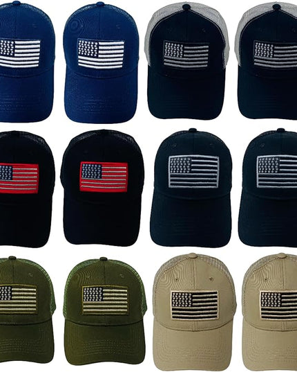 Roytrense Embroidered American Flag Unisex Baseball Cap (100% Cotton)