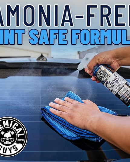 Chemical Guys CLD300 Streak Free Glass & Window Cleaner (Works on Glass, Windows, Mirrors, Navigation Screens & More; Car, Truck, SUV and Home Use), Ammonia Free & Safe on Tinted Windows, 128 fl oz