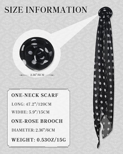 Chiffon Scarf for Women, Removable Flower Neck Scarf Light Soft Fashion Rose Scarves Versatile Headband or Hair Band
