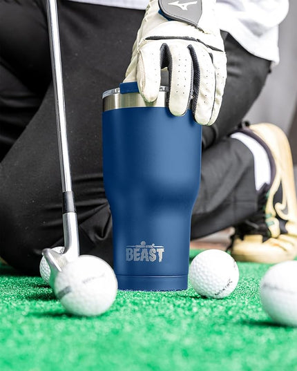 Beast 30 oz Tumbler Stainless Steel Vacuum Insulated Coffee Ice Cup Double Wall Travel Flask (Royal Blue)