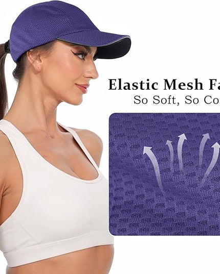 GADIEMKENSD Women's Race Day Running Cap Performance Mesh Hat - Excellent Ventilation, Lightweight, Reflective Safety