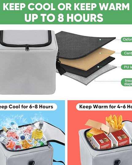 Simniam Car Trunk Organizer with Insulated Grocery Bag- 110L High Capacity Car Storage Box, with 4 Compartments, Reflective Strip, Cover, for Auto, SUV, Truck, Minivan