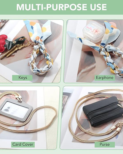 3-in-1 Versatile Phone Lanyard Crossbody,Cute Cell Phone Wristlet Strap with Wallet Pouch,Clip and Go Strap Chain for Phone