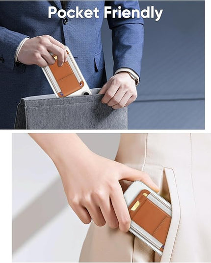 FINPAC MagSafe Wallet, Magnetic Card Wallet Holder for iPhone 17/16/15/14/13/12 Series, Safe RFID Blocking Slim Leather 6 Card Holder for Women Men