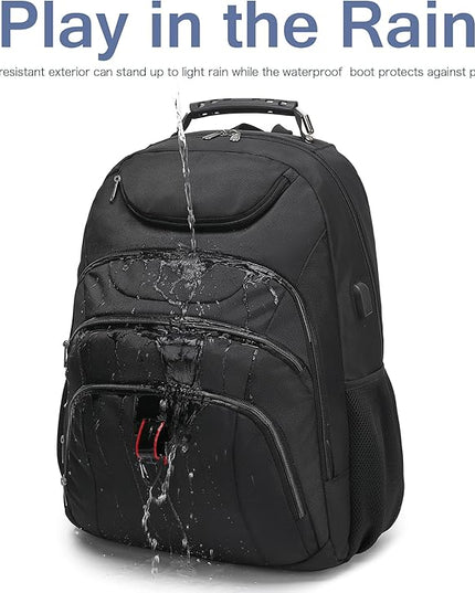 Extra Large Laptop Backpack for Men,37L Gaming Laptop Backpack,18.4Inch Travel Backpack with USB Charging Port, Business Flight Approved -Big Capacity Computer Bag College Bookbag, Black Black