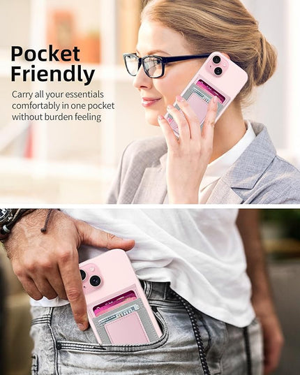 For Magsafe Wallet Stand, Strongest Magnetic Wallet for iPhone 17/16/15/14/13/12 Series, Adjustable Stand, ID Window, 4 Card Slots, 10 Cards Holder, Vegan Leather, RFID Blocking, Pink