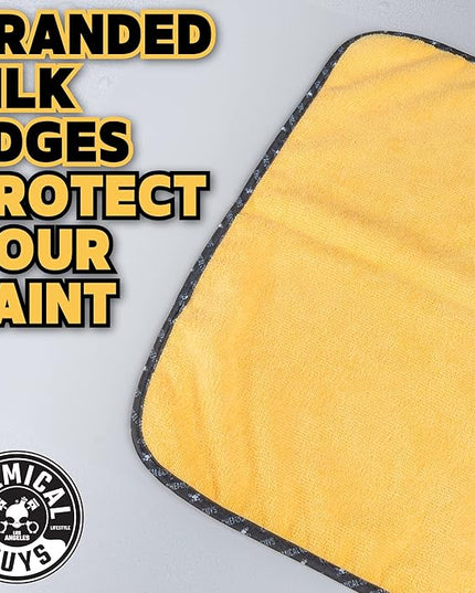 Chemical Guys Professional Grade Premium Microfiber Towels for Cars, Gold, 16" x 16", Ultra-Soft and Scratch-Free Car Detailing Cloths for Trucks, Motorcycles, and More - 3 Pack