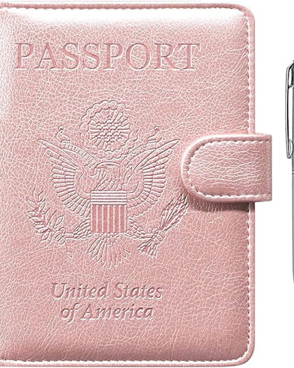 TIGARI Passport Holder for Travel Women Men, PU Leather Waterproof RFID Wallet Cover Case Sleeve, Valentines Day Gifts, Vacation Plane Cruise Travel Document Organizer Essentials