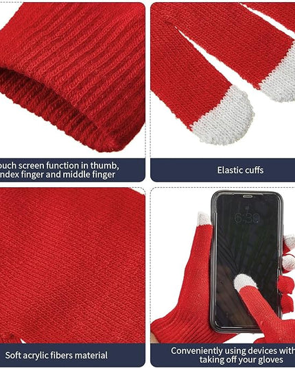 48 Pcs Bulk Winter Knit Beanies Gloves Men Women Warm Beanie Touchscreen Gloves Set Cozy Winter Accessories