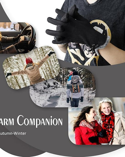 Vagasi Winter Gloves for Women, Touch Screen Cold Weather Thermal Warm Windproof Gloves, Soft Thick Fleece Lining Glove