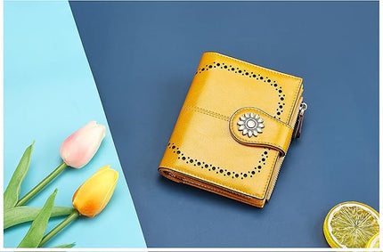 Lavemi Womens Leather Wallet Small Compact RFID Blocking Credit Card Case Purse with Zipper Pocket | Small, Compact, RFID Blocking, Zipper Pocket, Small, Compact