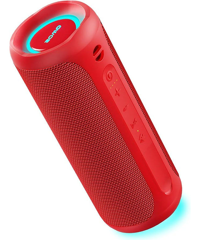 SOWO Portable Bluetooth Speaker, Waterproof IPX7, 25W Loud Wirelss Speaker with Big Audio and Punchy Bass, Outdoor Bluetooth for Party, Beach, Travel, Girls Gifts - Red
