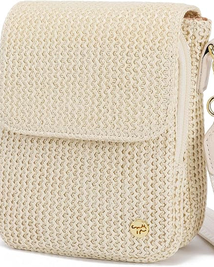 Haytijoe Straw Crossbody Bags for Women Small Summer Purse Woven RFID Cross Body Phone Wallet for Beach Hawaiian Travel Gifts