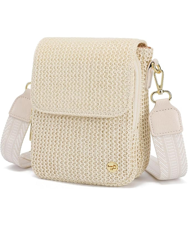 Haytijoe Straw Crossbody Bags for Women Small Summer Purse Woven RFID Cross Body Phone Wallet for Beach Hawaiian Travel Gifts