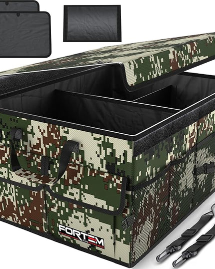 FORTEM Trunk Organizer For SUV Car Trunk Organizer, Foldable Storage, Car Accessories for Women Men, Collapsible Bag, Perfect Christmas Gifts, 600D Oxford, Non Slip Bottom, Straps, Soft Cover (65L)