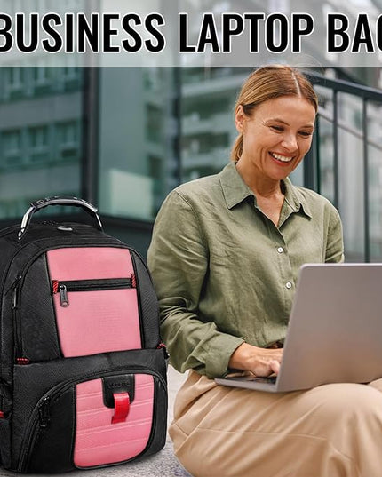 YOREPEK Travel Backpack, 50L Laptop Backpacks for Men Women, Water Resistant Airline Approved Bag with USB Charging Port Fits 17 Inch Computer, Pink