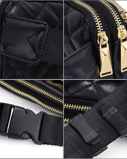 UTO Fanny Pack for Women Crossbody Trendy Fashion Belt Purse Chest Waist Hip Bumbag for Outdoor Shopping Travel Hiking