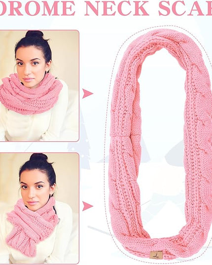 Winter Beanie Hat Scarf Gloves, Warm Fleece Knit Hats Touch Screen Gloves Neck Scarf Set Winter Gifts for Unisex Adult