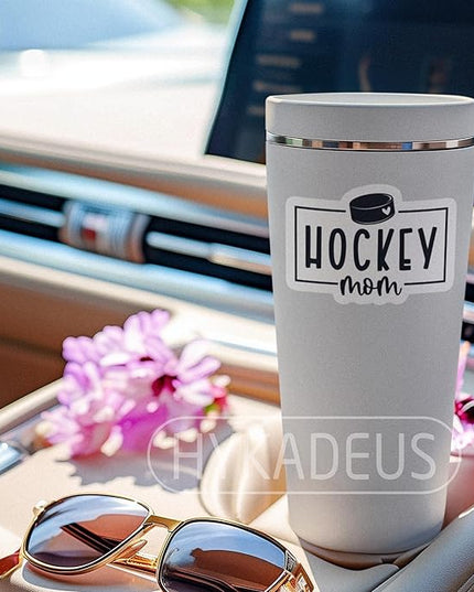 (3PCS) Hockey Mom Stickers – Waterproof Vinyl Decals for Water Bottle, Car, Tumbler, Phone Case, Scrapbook, Laptop– Cute Hockey Mom Gift for Moms, Mamas & Grandmas – Size 3" x 2.1"