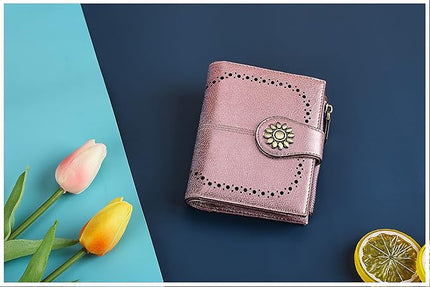 Lavemi Womens Leather Wallet Small Compact RFID Blocking Credit Card Case Purse with Zipper Pocket | Small, Compact, RFID Blocking, Zipper Pocket, Small, Compact