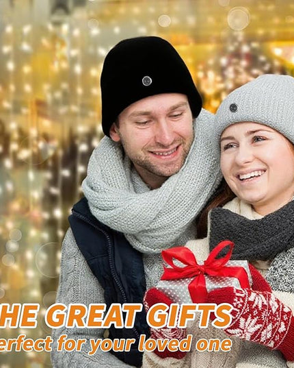 Qsocksy Heated Hat Rechargeable Beanie with Fast Heating, Polyester Thermal Lined Unisex Winter Cap for Outdoor Activities