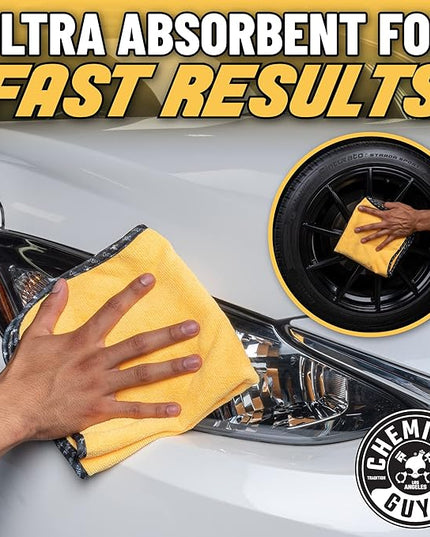 Chemical Guys Professional Grade Premium Microfiber Towels for Cars, Gold, 16" x 16", Ultra-Soft and Scratch-Free Car Detailing Cloths for Trucks, Motorcycles, and More - 12 Pack