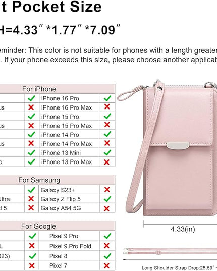 KUKOO Small Crossbody Bag Cell Phone Purse Wallet with Credit Card Slots for Women