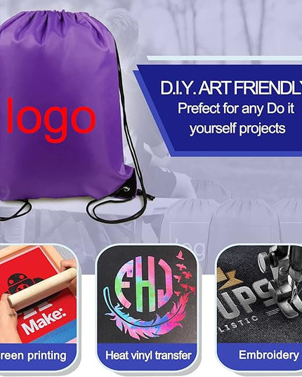 BeeGreen Drawstring Backpack Bags 20,30,50 Packs Reflective String Bags for Gym Sport Trip Cinch Sack DIY for Women Men