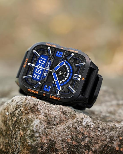 Military Smart Watches for Men (Answer/Make Calls) with Powerful Flashlight 1.96" HD, Outdoor Tactical Smartwatch with Big Battery 880mAh Sport Modes Health Monitor 3ATM for iPhone/Android