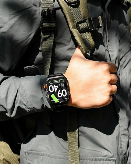 Military Smart Watches for Men (Answer/Make Calls) with Powerful Flashlight 1.96" HD, Outdoor Tactical Smartwatch with Big Battery 880mAh Sport Modes Health Monitor 3ATM for iPhone/Android