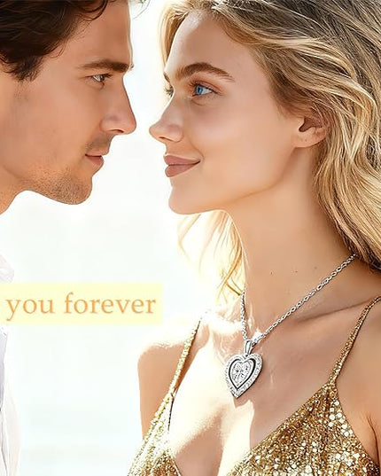 Heart Pendant Necklace for Women Gift for Wife Moissanite 1-3Carats Silver Pendant Jewelry Wedding Anniversary Birthday Valentines Gift for Her Engagements Christmas Mothers Day for Mom Daughter Girlfriend
