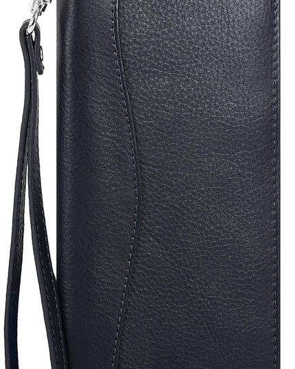 Oak Leathers Blue Leather Wallet for Women - RFID Womens Wallet Clutch with 8 Credit Card Holder, Coin Pocket, Gift for Women’s