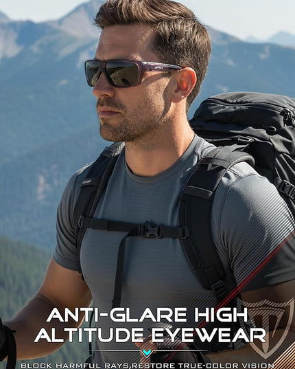 ATTCL Polarized Sunglasses Men for Fishing: UV Protection Lightweight TR90 Sports Wrap Sun Glasses Driving Golf Running