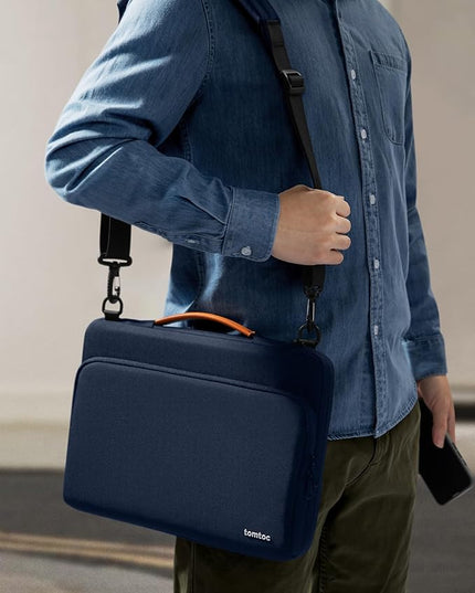 tomtoc 360 Protective Laptop Shoulder Bag for 15-inch 2025 MacBook Air M4/A3241, M3/A3114, M2/A2941, 15 Inch Dell XPS,15-in Microsoft Surface Laptop 7/6/5, Water-Resistant Laptop Accessory Sleeve Case