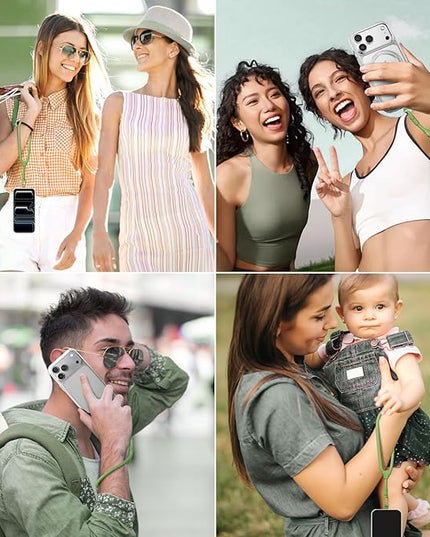 Dadanism Phone Wrist Strap, Universal Adjustable Hand Wrist Strap Lanyard for iPhone 17 and Most Smartphones, Multifunctional Patch Lanyard with Phone Tether Tab for Women and Men, Matcha Green