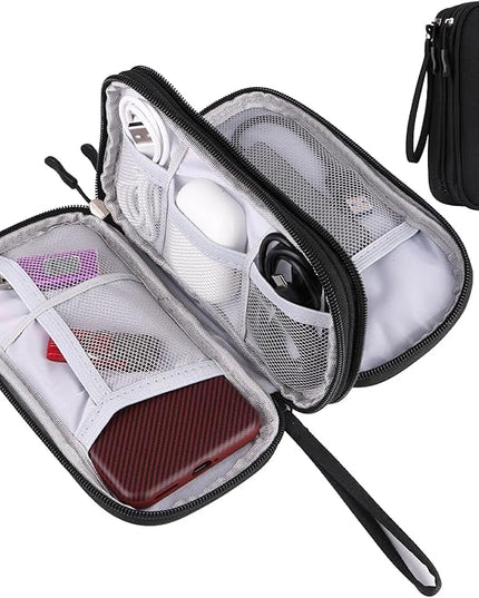 JIAKAI Travel Cable Organizer - Electronics Accessories Bag-Black