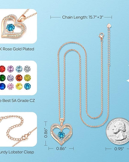 18K Rose Gold Necklaces for Women Birthday Gifts for Women Jewelry for Women Birthday Gifts for Wife Girlfriend Daughter Wife Birthday Gifts for Anniversary Mothers Day Christmas Valentines Gifts