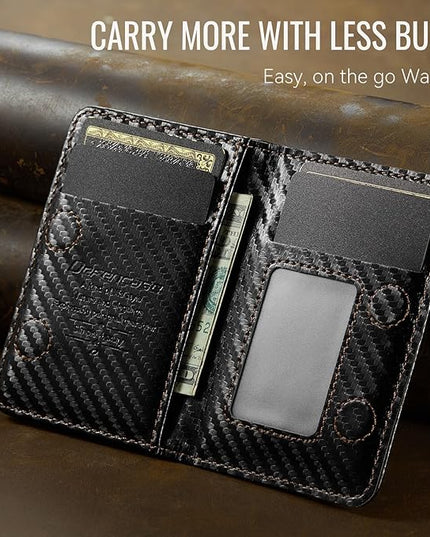 Defencase for Magsafe Wallet Magnetic Card Holder RFID Blocking, Minimalist Phone Wallet for MagSafe Phones and Cases for iPhone 17/16/ 15/14/ 13/12/ Pro/Max/Plus/Air, Carbon Fiber Black
