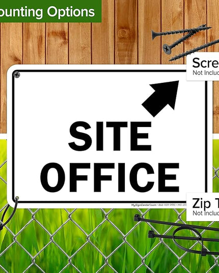 Site Office Up Right Arrow Sign, 10x7 Inches, 55 mil thick HDPS (high density polystyrene), Made in USA by My Sign Center